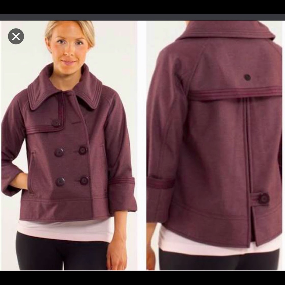 Lululemon Coco soft shell- Bordeaux Drama pea coat